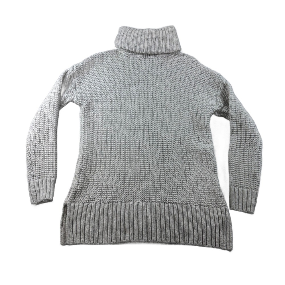 Madewell Tunic Sweater Women XXS Gray Ribbed Turtleneck Wool Blend Cozy Preppy